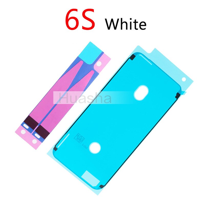 2pcs/set Battery Adhesive Sticker Strips + LCD Display Waterproof Seal Adhesive Sticker for iPhone 6S 7 8 Plus X: For 6S White
