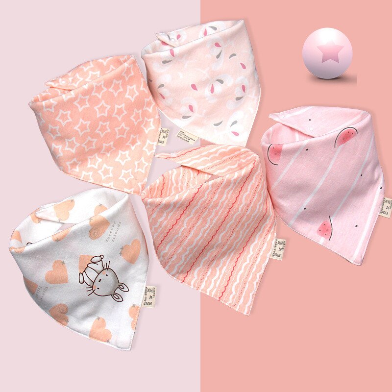 Babador de algodão para bebês, avental de alimentação com estampa de desenho animado para bebês: Baby Bibs - 4