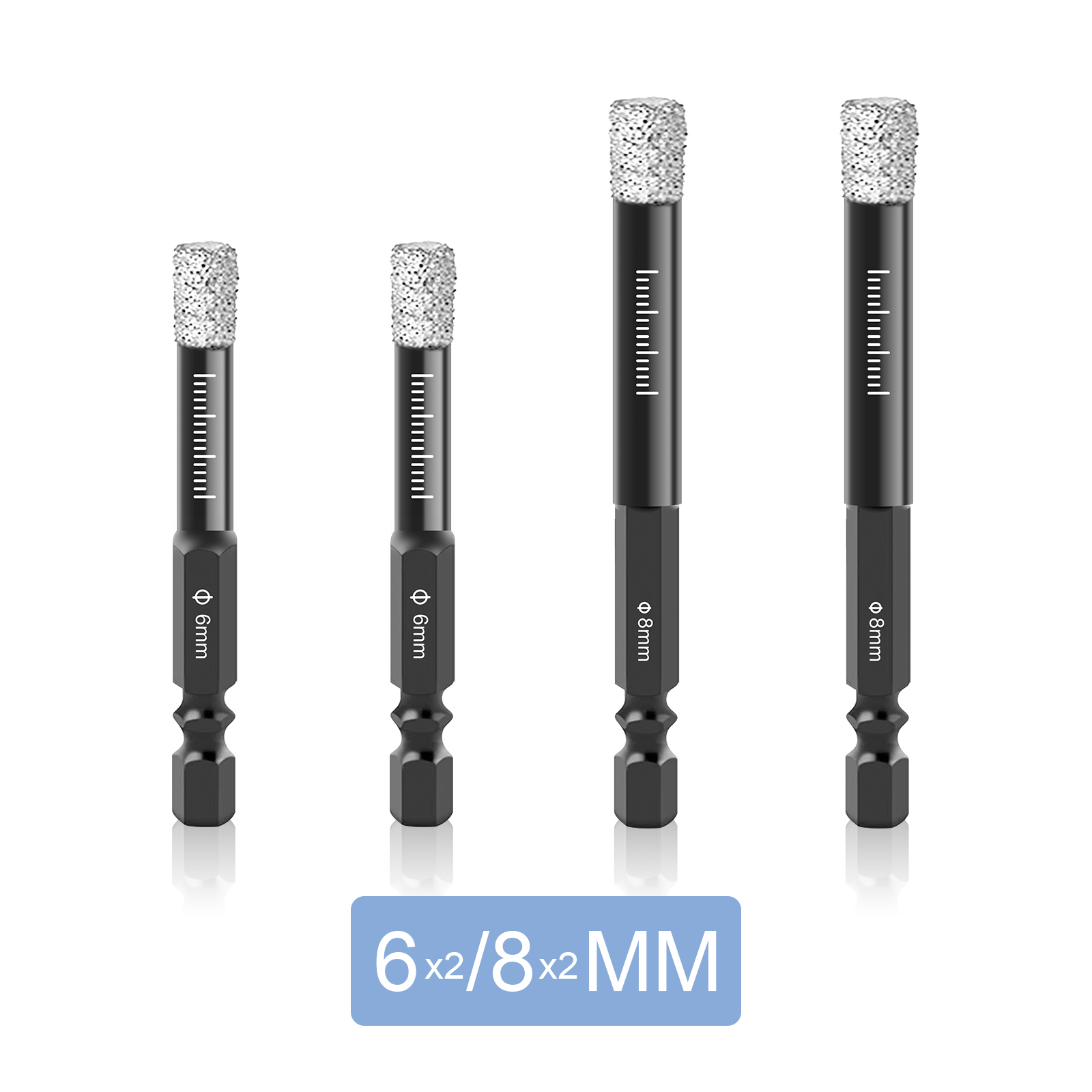 Dry Diamond Drill Bits Set for Granite Ceramic Marble Tile Stone Glass Hard Material Hex Shank Masonry Hole Saw Drill Bit 5-16mm: Orange