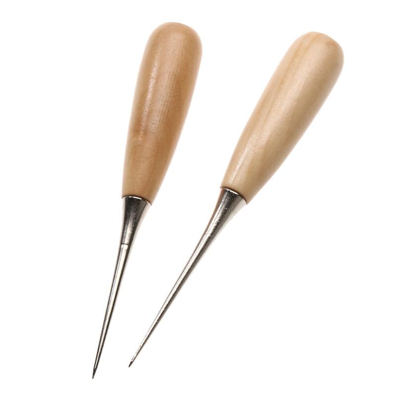 2 Ahlen Mit Holzgriff - Praktische Locher Für Leder, Stoff & Papier