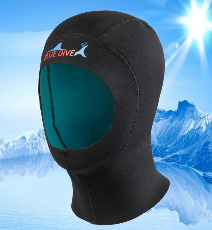 1mm duiken helm hoofd cap winter zwemmen duikpak duiken benodigdheden Zwart eenvoudige Duiken cap