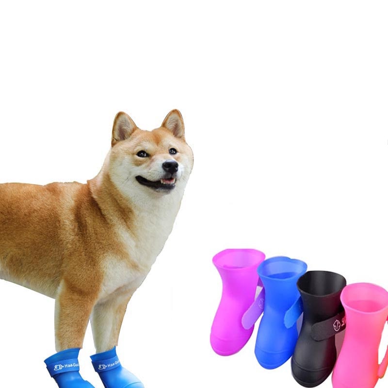 4Pcs Pet Dog Katten Regen Schoenen Pet Laarzen Rubber Draagbare Anti Slip Waterdichte Pet Hond Kat Regen Schoenen Huisdier levert
