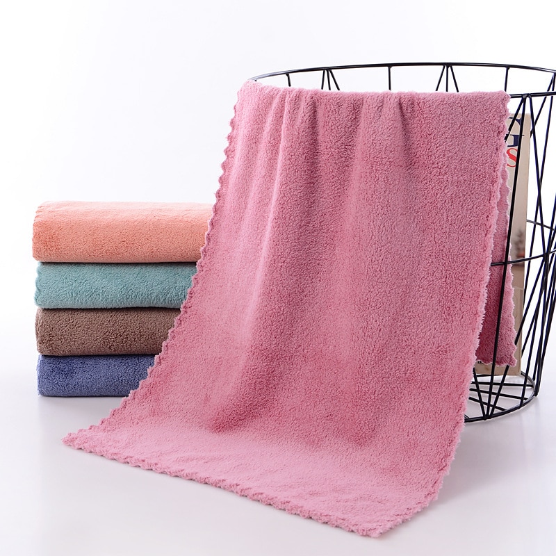 Face towel Microfiber Absorbent bathroom Home towels for kitchen thicker quick dry cloth for cleaning kitchen towel: Random color