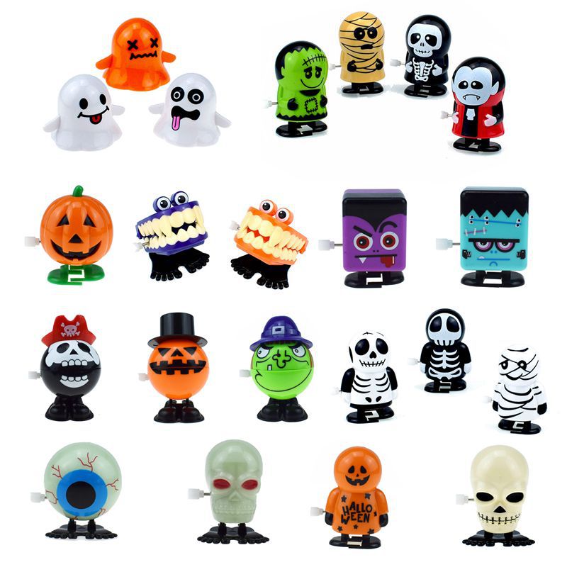 Halloween Wind Up Toys Kids Classic Toys Halloween Clockwork Toy Pumpkin Decoration Knickknack Novelty Toys for Children