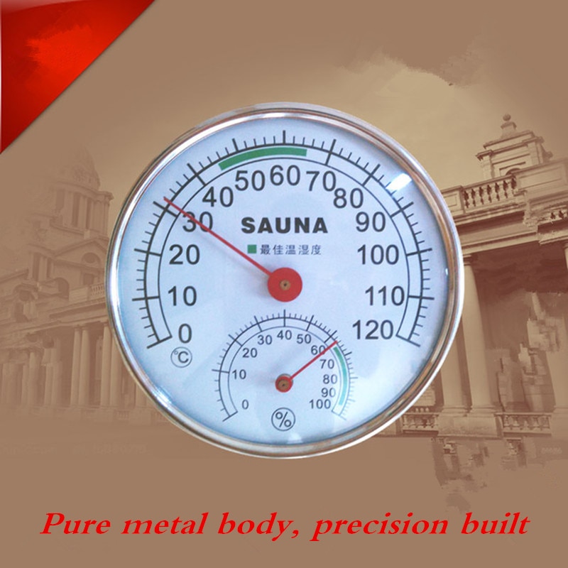 Termometer hygrometer termograf fugtighedsmåler hydrotermograf vejrstation til saunarum induktiv viser 0c-120c