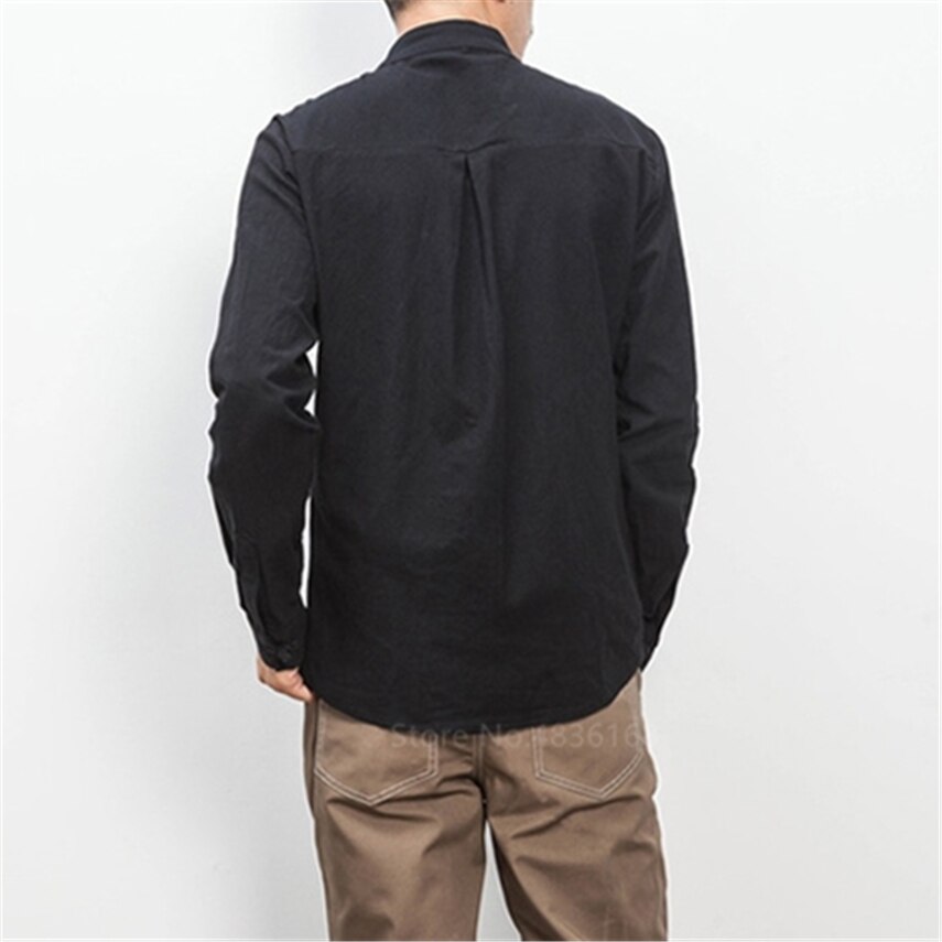 Män kinesisk topp hanfu linnebroderi skjortor vintage kungfu wu tang klan helärm traditionella kinesiska kläder för män