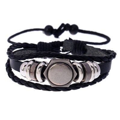 Star Aankomst Toevallige Bruine Multilayer Touw Handnade Geweven Weave Vrouwen Lederen Mannen Armbanden Man Vrouw Retro Sieraden: style 2
