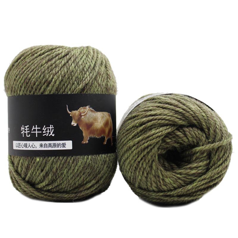 100g virkat garn multicolor handstickning tillbehör mångsidig mjuk tröja mössa halsduk linje färgad längd 300m: Vissnat grönt