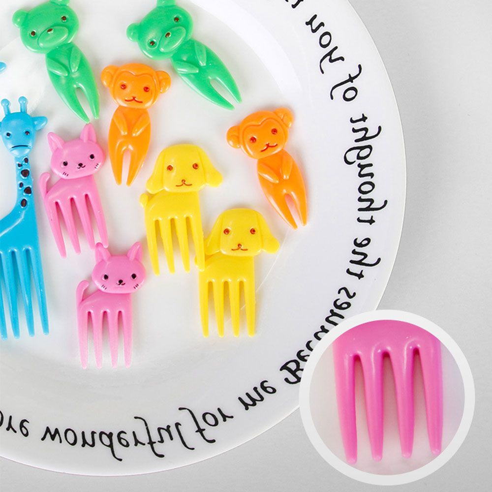 10/30Pcs Bento Gemüse Geschirr Nette Mini Kleinkind Kinder Obst Gabeln Zahnstocher Kinder Essen Picks Cartoon Tier Bauernhof