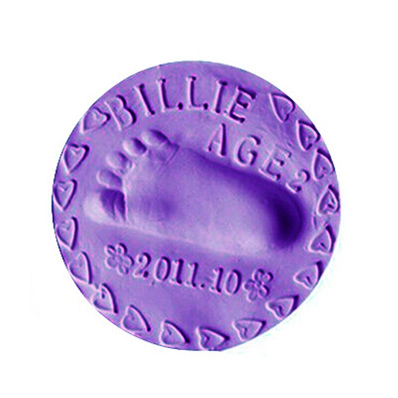8 colores bebé 3D huella de mano fabricantes DIY juguetes pata impresión almohadilla secado de aire arcilla suave huella dactilar impresión padres -niño Inkpad: Purple