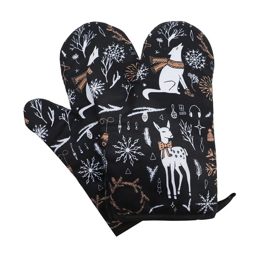 1pcs Heat-insulating Gloves, Anti-scald Microwave Gloves, High Temperature Resistant Kitchen Baking Oven Gloves: Gold
