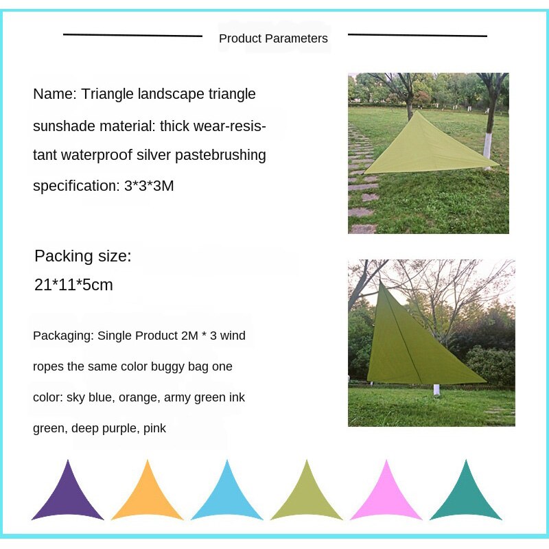 Outdoor Sunshade Triangle Canopy 3m Sun Protection Canopy High-end Sun Canopy Gazebo for Garden Canopy Outdoor