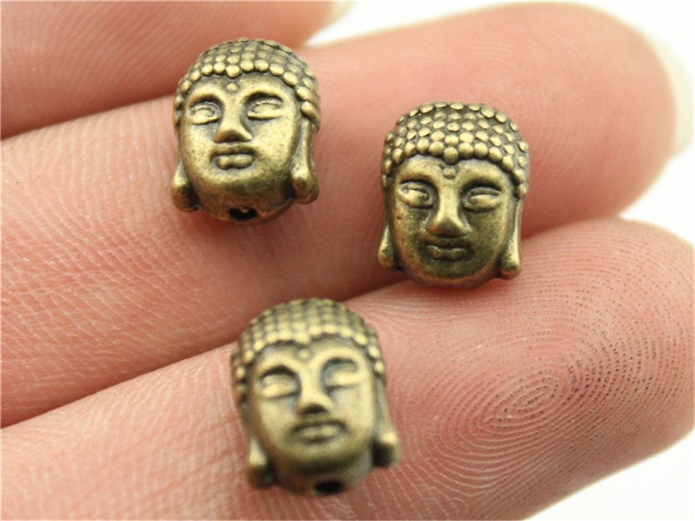 WYSIWYG 6 pcs 11x9x7mm Boeddha Kralen Charme Boeddha Kleine Gat Kralen Boeddha Ruimte Kralen Voor ketting Armband Sieraden Maken