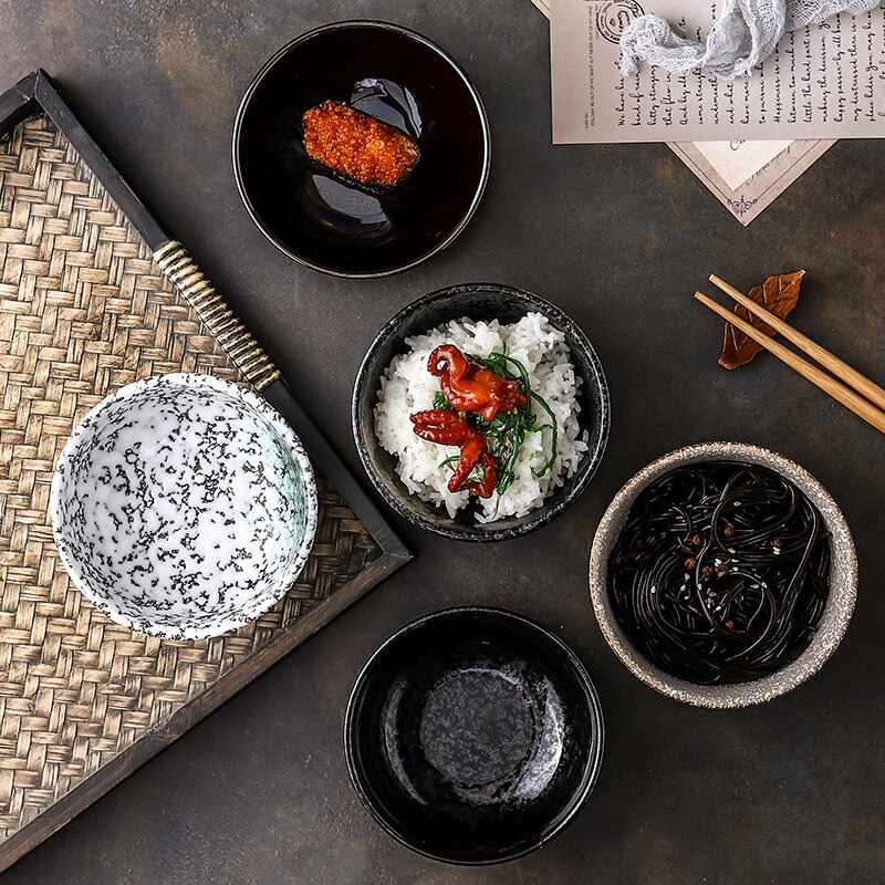 Bol de riz en céramique de 4.5 pouces de Style japonais, petit bol à soupe pour la maison, bol à nouilles, Sushi, vaisselle de Restaurant quotidien