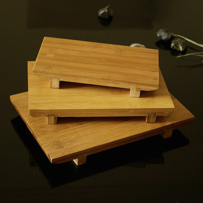 Japan Style Bamboo Handmade Sushi Plates Salmon Sashimi Container Tray Japanese Cuisine Container