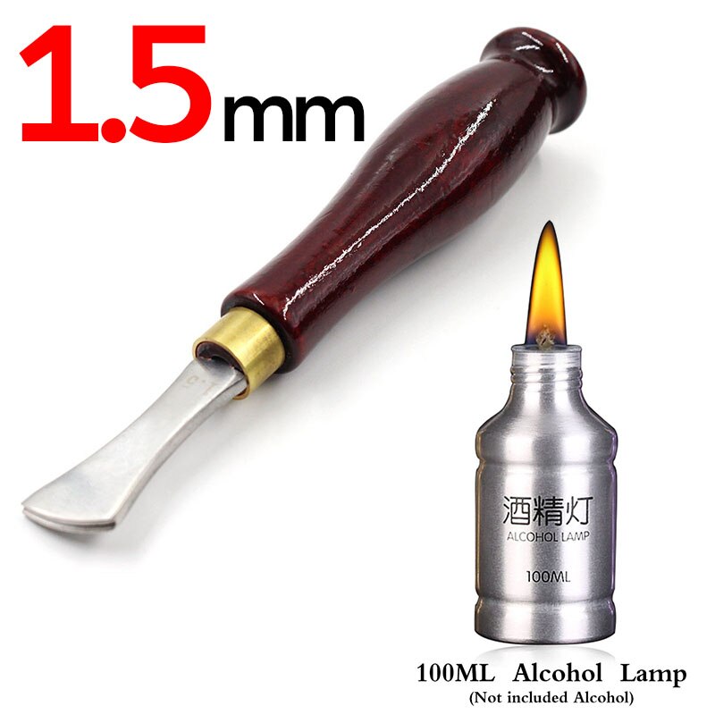 1.0-2.5Mm Lederen Rand Rillen Tool Rvs Blade Ondiepe Markering Randen Druk Line Tool Groove Druk Lijn gereedschap: 1.5mm  Alcohol lamp