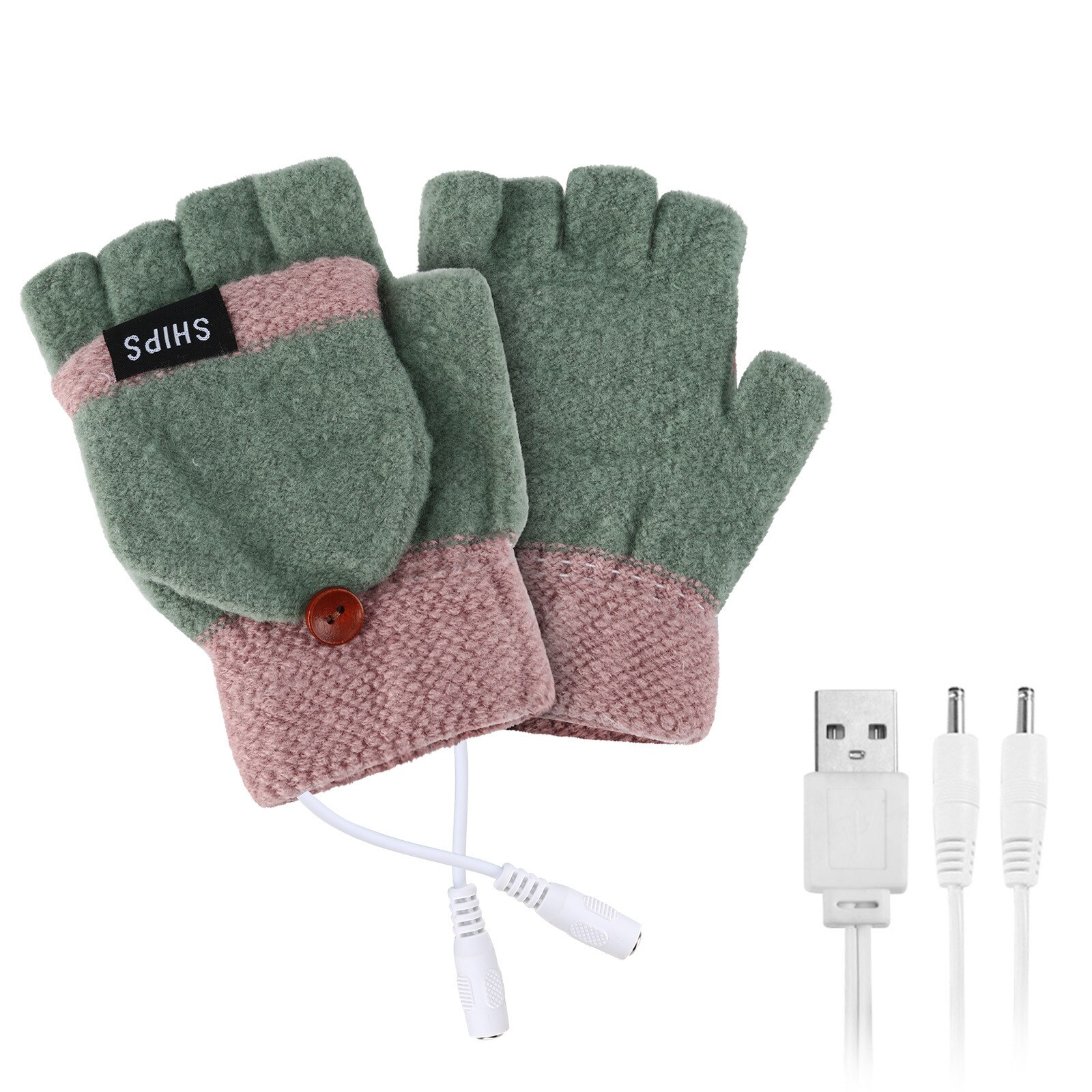 Electric Usb Heated Gloves Laptop Women Usb Heated Mitten Full&half Finger Gloves Winter Warm Knit Hand Gloves For Outdoor L3: purple