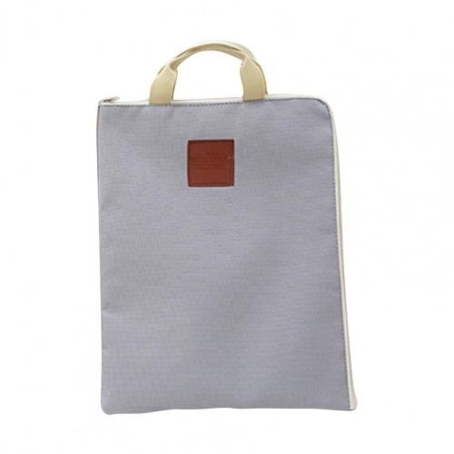 Document Pouch A4 File Folder Document Pouch Storage Organizer with Handle File Bag: Light Grey