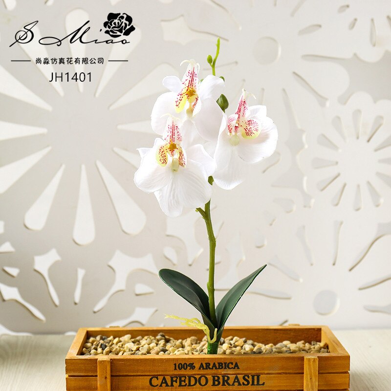 Fleurs d'orchidées papillons artificielles, 3/4/5 têtes, pour décorer la maison et le jardin, ornement de chambre à coucher de bureau, Table de bureau, bonsaï