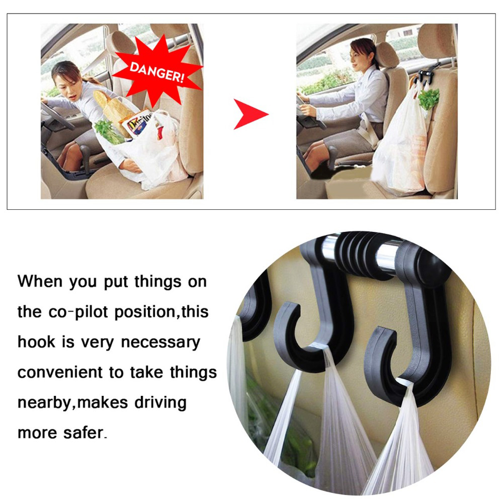 2 uds led Universal gancho de coche para ropa y bolsos, percha con soporte del reposacabezas del coche