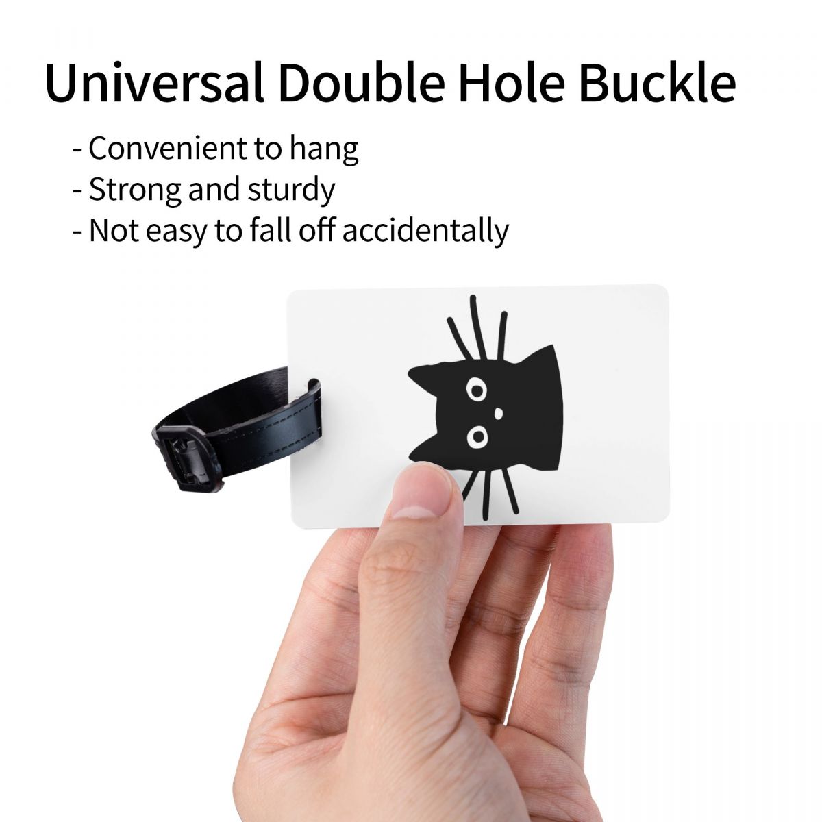 Leuke Zwarte Kat Bagagelabels Voor Koffers Grappige Bagagelabels Privacy Omslag Naam ID-Kaart