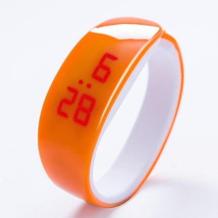 Dame LED montre ovale lumière rouge affichage femmes montres jolie numérique Bracelet montres Relogio masculino horloge: orange