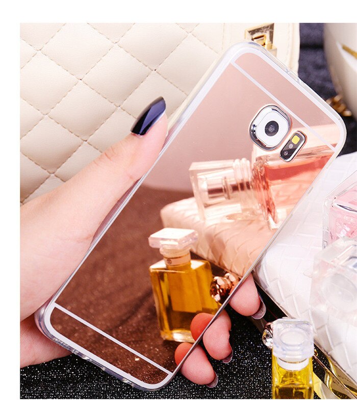 Triseoly luxe roségouden spiegelhoes voor samsung galaxy  s3 s4 s5 a5 a6 a7 a8 j1 ace  j120 j2 j5 j7 m10 m20 cover case: Voor  a8 plus 2018 / Roze