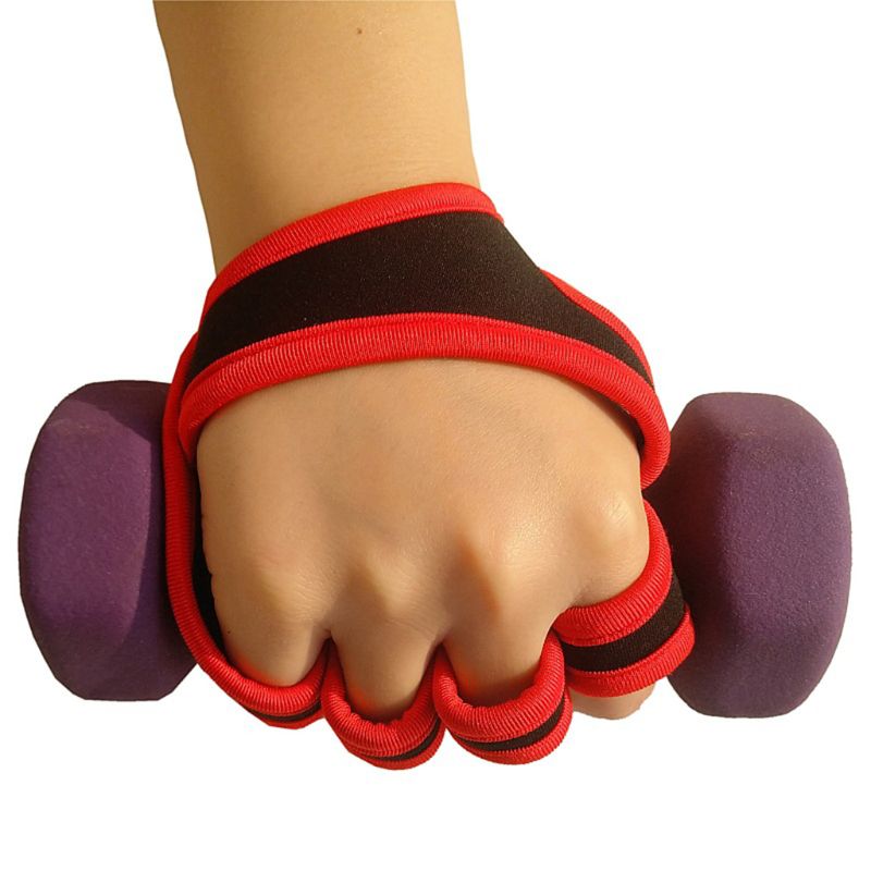 1pair Weightlifting Workout Crossfit Fitness Gloves Weight Training Gloves Gym Barehand Grip for Rowing Pull Up