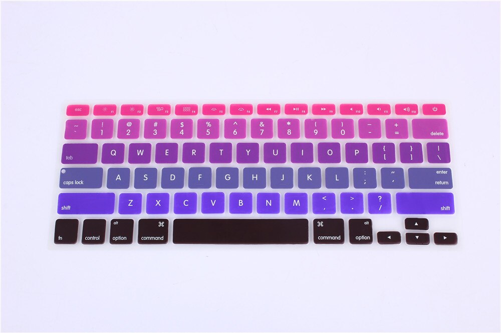 10 Colors Candy Gradation Colors Silicone Keyboard Cover Sticker for MacBook Air Pro Retina 13 15 17 Protector Sticker Film