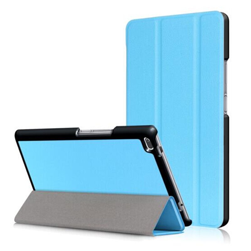Voor Samsung Galaxy Tab Een 10.1 T510 T515 SM-T510 SM-T515 Tablet Case Custer Fold Stand Beugel Flip Leather Cover: KST SkyBlue