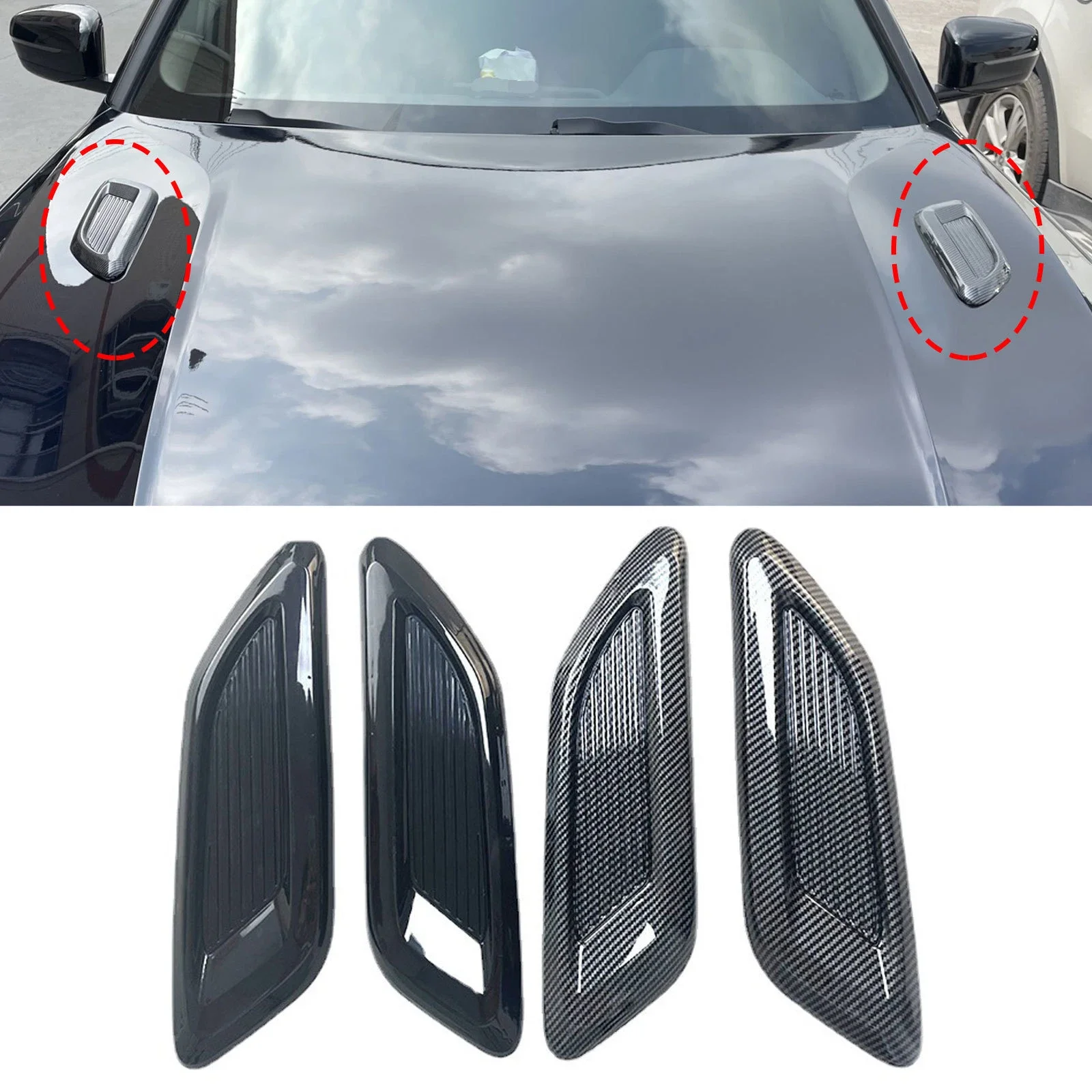 Capó de entrada de flujo de aire Universal para coche, capó de ventilación, cubierta decorativa, capó de salida de aire lateral central, accesorios exteriores para automóvil