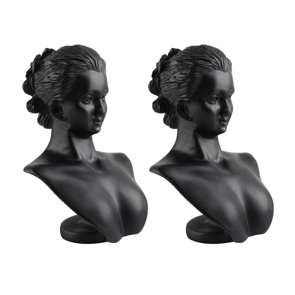 2Pcs 3D Vrouwen Buste Mannequin Voor Ketting Hanger Oorbel Stud Display Rack