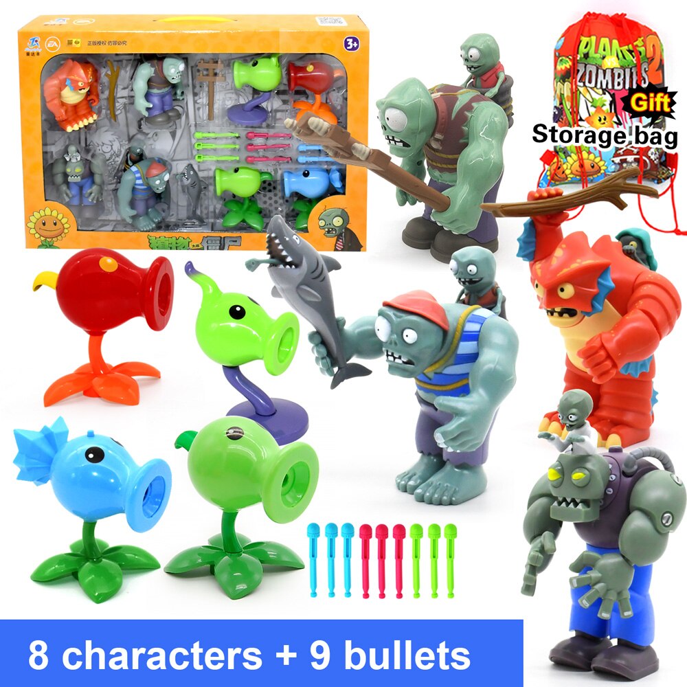 Role Plants Pea shooting Zombie 2 Toys Full Set for Boys Ejection Anime Children&#39;s Dolls Action Figure Model Toy No Box: no box O