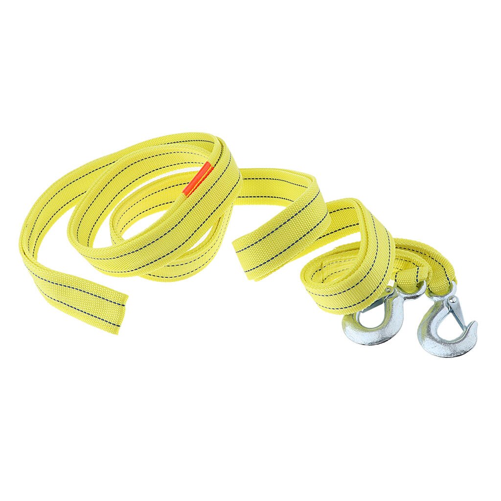 Super Strong 16 ft Emergency Poly Braid Tow Rope w/ Hooks ATV Car