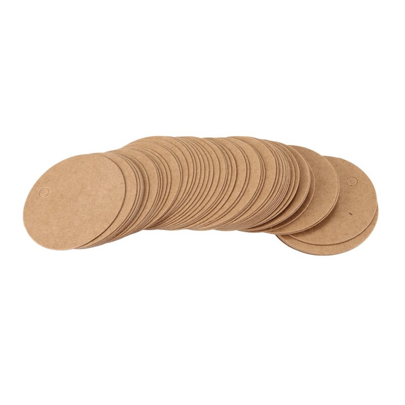 50 Stuks Ronde Kraft Tag Met Hennep Koord
