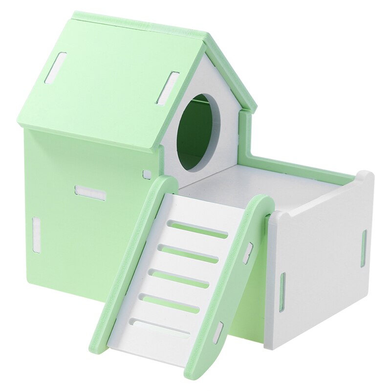 1 Pcs Luxe Hamster Huis Swing Speelgoed Glijbaan Hamsters Nest Loft Bed Kooi Nest Huisdier Egel Kasteel Klim Speelgoed Kleine huisdier Huis: Roze