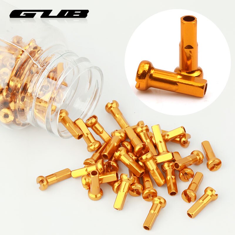 Gub 100 stk eiker nipler cnc-maskinerte elokserte  g14 eiker caps legering lett vekt flerfarge alternativer sykkel hjul felg deler