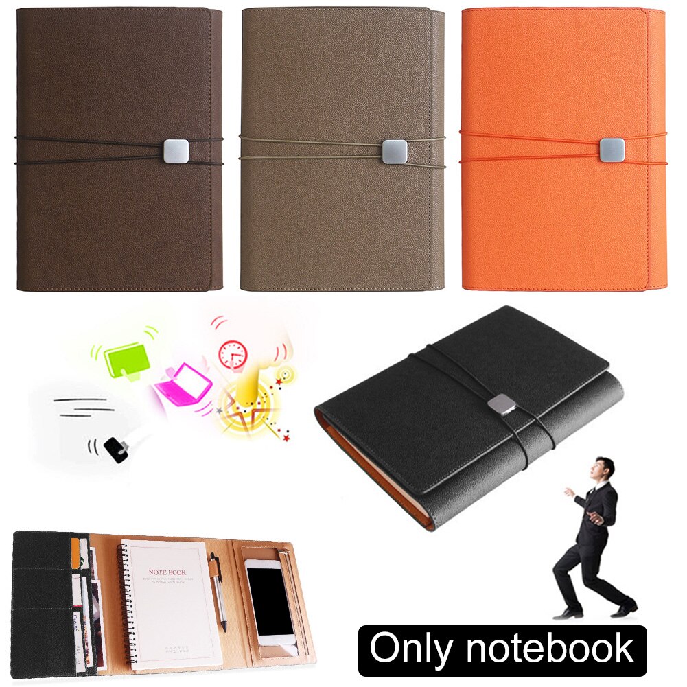 A5 90 Pages Agenda Phone Pocket Office Planner With Card Slot PU Leather Organizer Coil Binding Three-fold Calendar Notebook