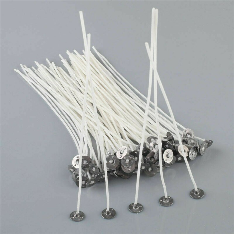 100pcs/bag Pure Cotton Core Candles Wicks DIY Candle Making Pre-waxed with Wicks Stickers for Candle Making Supply
