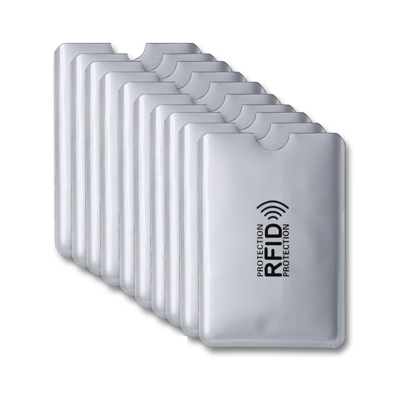 10 Pcs Aluminium Rfid Kaarthouder Blokkeren Bank Anti Dief Wallet Bescherm Case Creditcards Case Veiligheid Reader Smart Shield