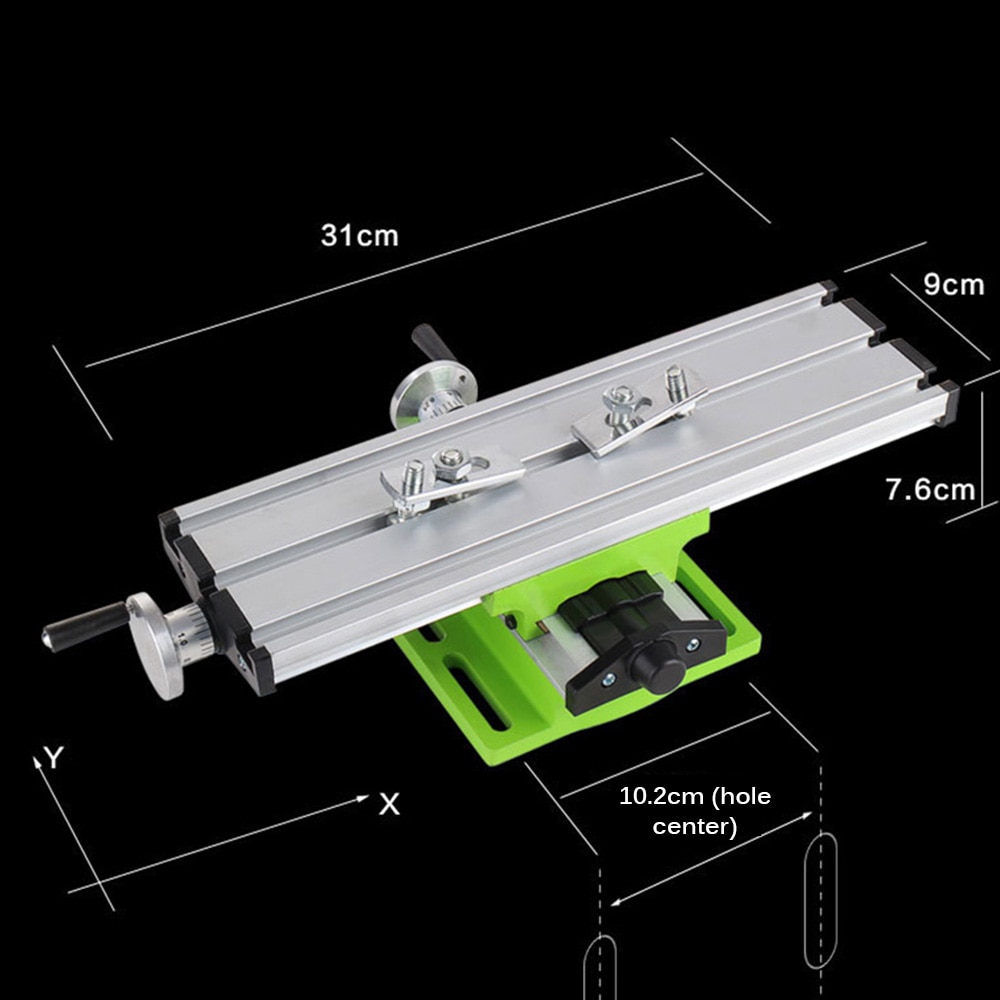 Mini Multifunctional Bench Vise Fixture Drill Milling Machine Compound Table Adjustment Worktable Three T-Shaped Grooves