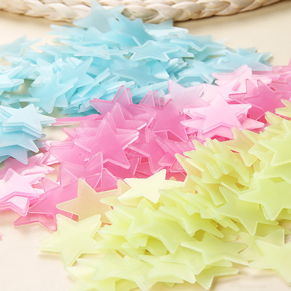 100 stücke Zauberstab Aufkleber Beleuchten in sterben dunkel Baby freundlicher Schlafzimmer Dekor Helle Sterne von Fluoreszenz Farbe Zauberstab Aufkleber
