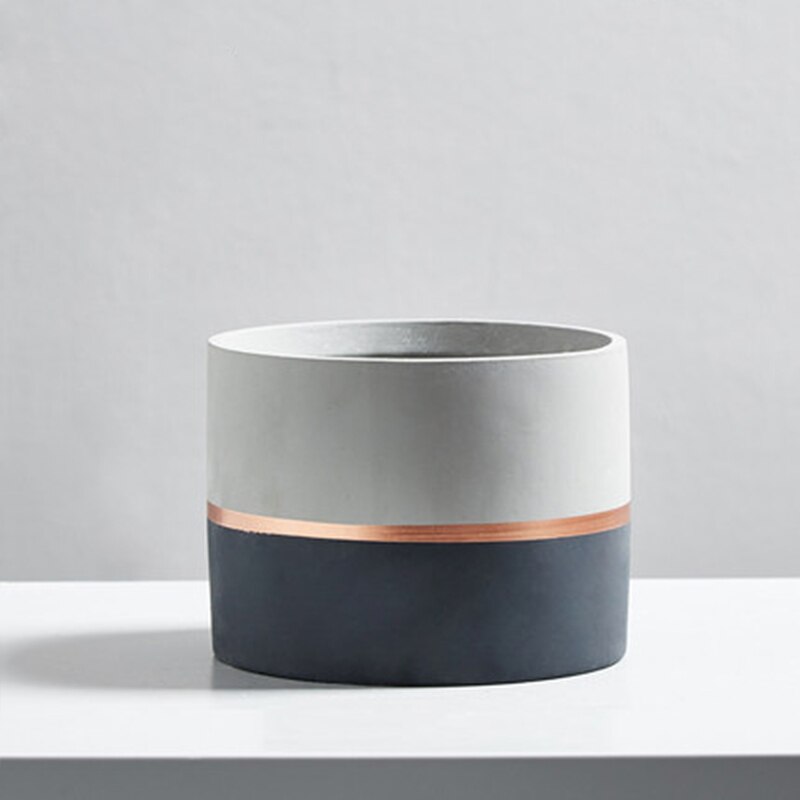 Modern Style Cement Flower Pot Simple Personality Large Fleshy Flower Pot Green Planter Flower Gardening Decoration: 13X10CM