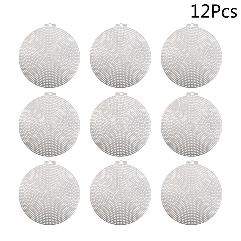 12PCS Canvas Plastic Material Durable Round Shape Plastic Canvas Mesh Board for Handicraft DIY
