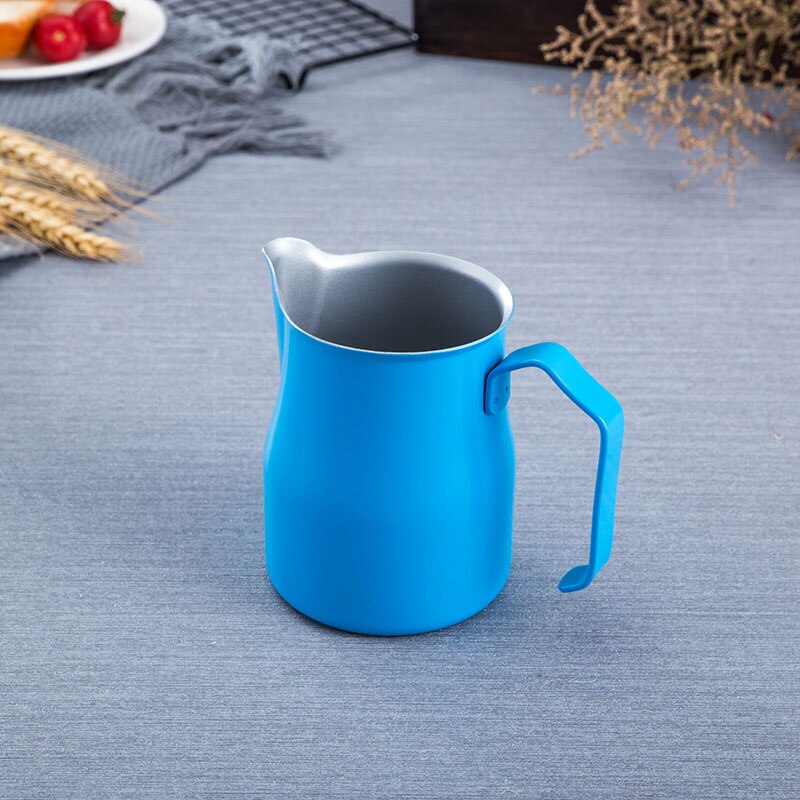 Stainless Steel Milk Frothing Pitcher - Espresso Steaming Milk Frothing Cup, Perfect for Latte Art: Blue / 350ml
