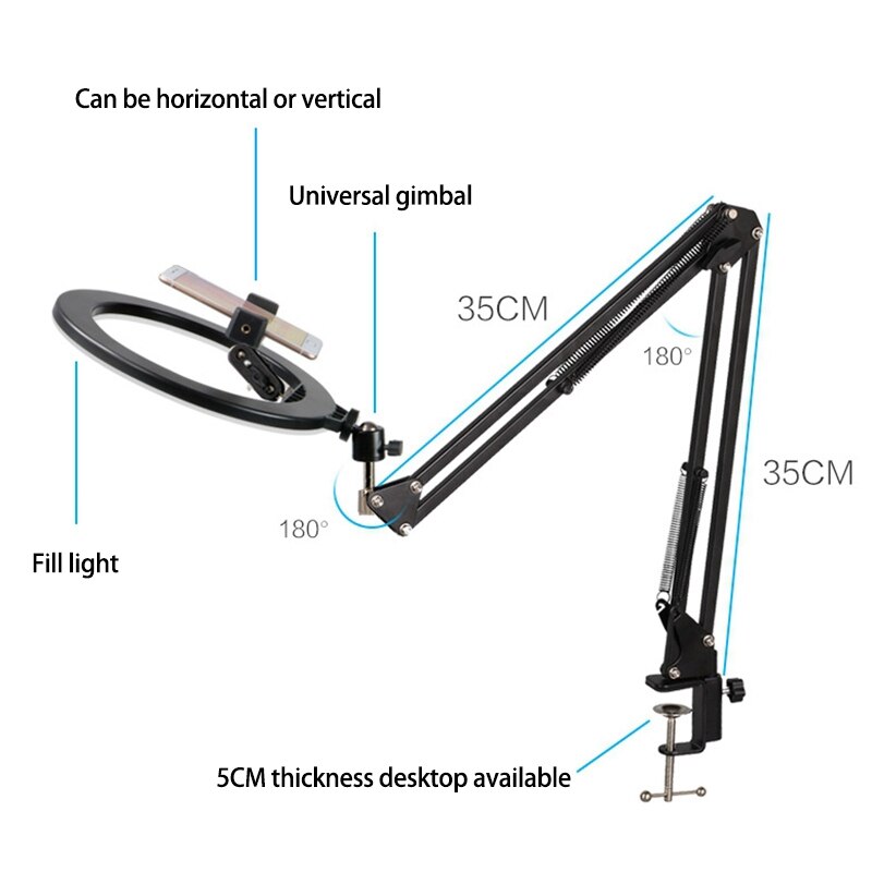Mobile Phone Bracket Desktop Cantilever Tilting Camera Multi-Angle Adjustment Recording Still Life Bracket