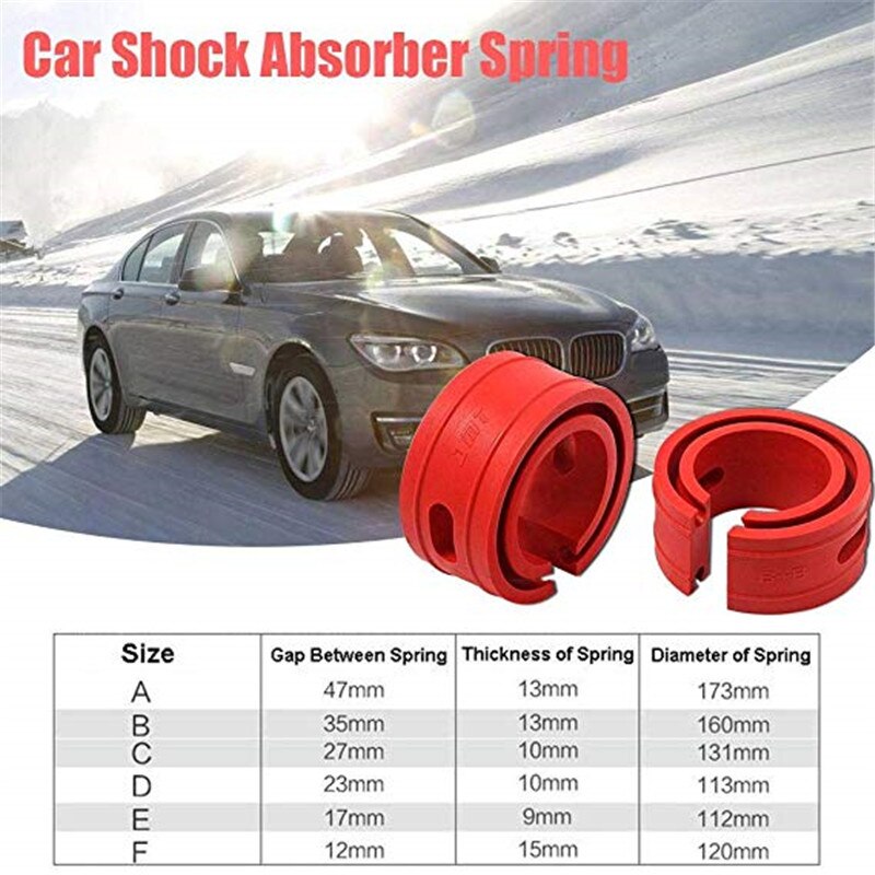 2PCS Car shock absorber Red pad spring bumper power Auto-buffers A/B/C/D/E/F type Accessories Auto-Buffer Cushion Car