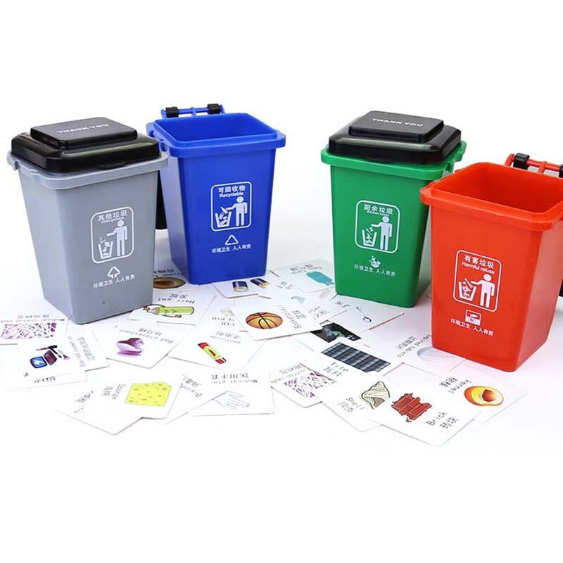 Garbage Classification Toy Trash Can Early Educational Teaching Aid knowledge Game Mini Trash Can