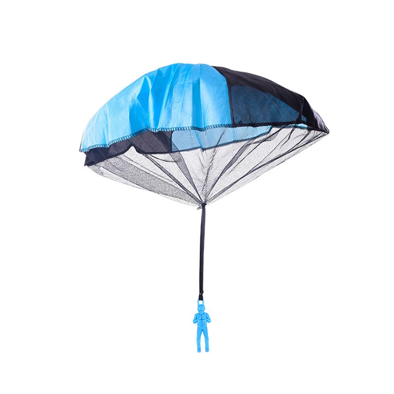 2 Stuks Hand Gooi Soldaat Parachute Speelgoed Indoor Outdoor Games Voor Kinderen Mini Soldaat Parachute Fun Sport Educatief Speelgoed jongen: Blauw