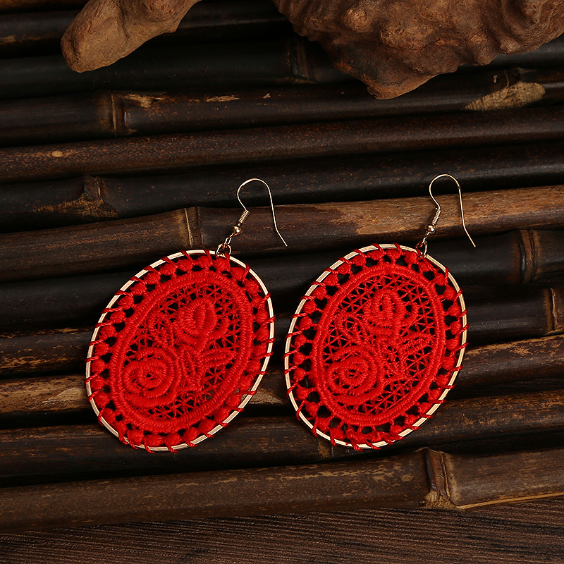 15 kolorów etniczne czerwone hafty spadek kolczyki dla kobiet Handmade Vintage kwiat Boho kolczyki indyjskie kolczyki: Style 13